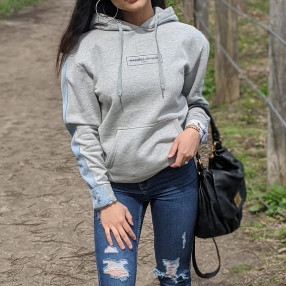 WHO ARE YOU? HOODIE - GREY/STONEWASH BLUE - Picture 6 of 6